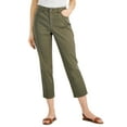 thumbnail image 1 of Women's Curvy Cuffed Capri Jeans Olive Drab 14, 1 of 1