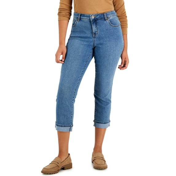 Women's Curvy Cuffed Capri Jeans The End 8