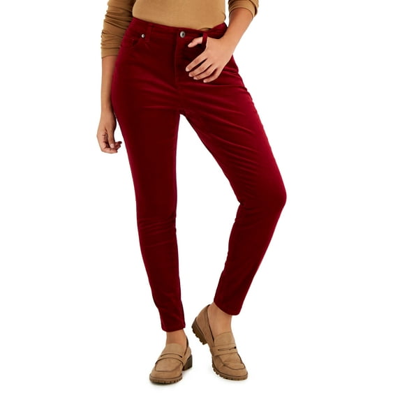Women's Curvy-Fit Corduroy Skinny Pants Scarlet Crush 6
