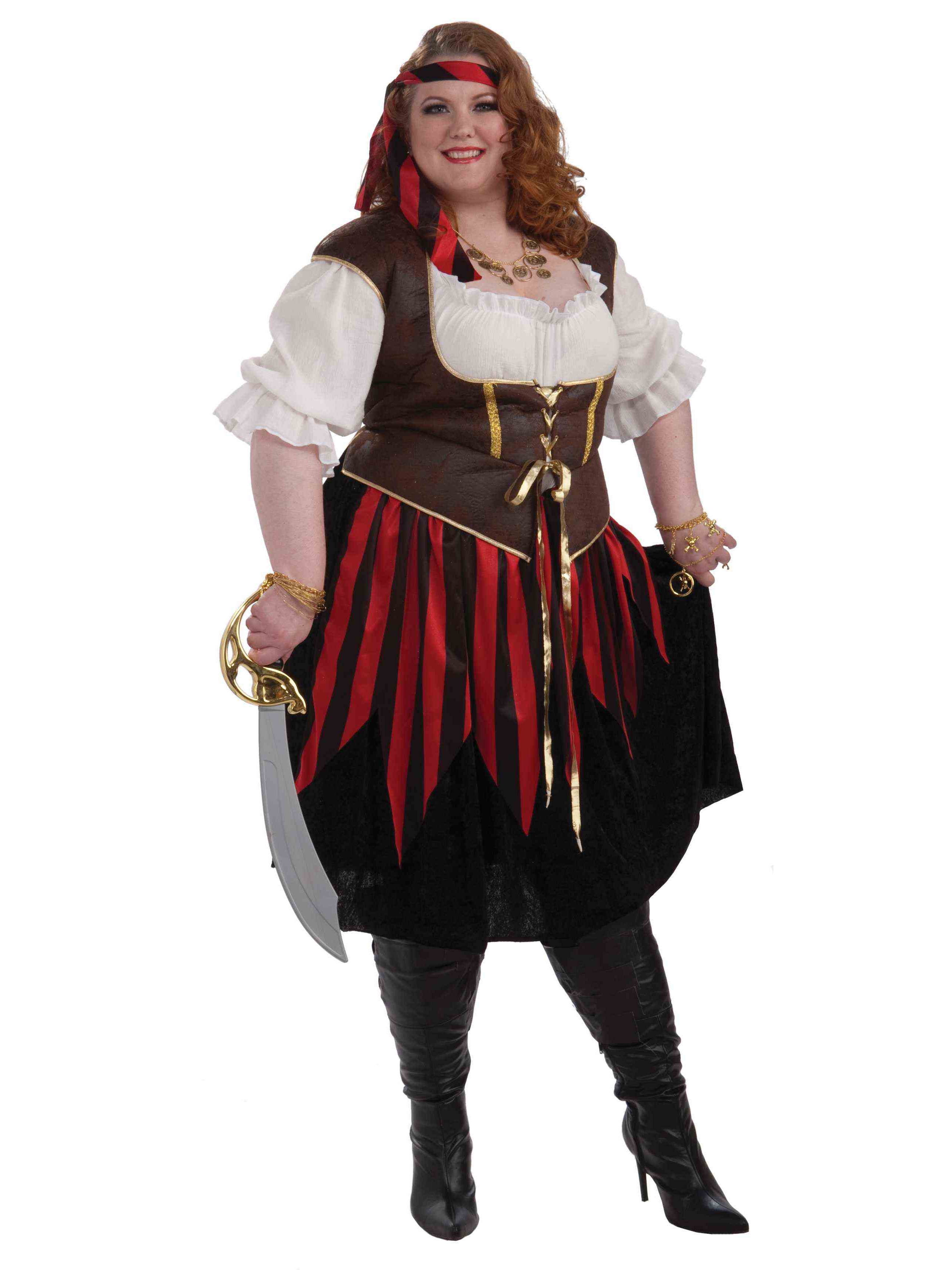 Women's Curvy Pirate Lady Costume — free download