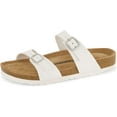 thumbnail image 1 of Women's Cushionaire Liam Cork footbed Sandal with +Comfort, White 7.5, 1 of 5