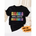 thumbnail image 1 of Women's Custom School Teacher Crayon Graphic T-Shirt, 1 of 6