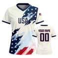 thumbnail image 1 of Women's Customizable National Team Soccer Jersey Personalized Name Number Football Shirt Breathable Quick Dry Sports Top For Fans Matches And Training, 1 of 6