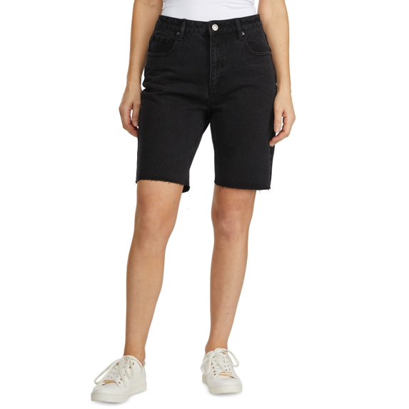 Women's Cut-Hem Denim Shorts Black 31