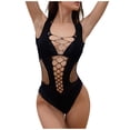 thumbnail image 1 of Women's Cut Out Fishnet Teddy Lingerie Mesh One Piece Bodysuit, 1 of 7