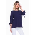 thumbnail image 1 of Women's Cut Out Half Sleeve Tie Top, NAVY BLUE, M, 1 of 2