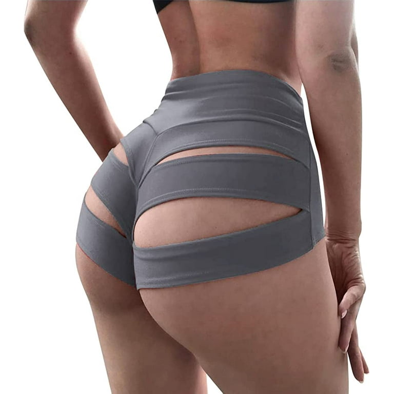 US Women High Waist Booty Shorts Hot Pants Fitness Workout Yoga Booty  Underwear