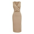 thumbnail image 1 of Women's Cut Out Split Bodycon Maxi Dress Slit Backless Sleeveless V Neck Long Dresses, 1 of 7