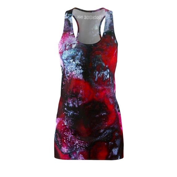 Women's Cut & Sew Racerback Dress (AOP) Red Candy Pop Canvas