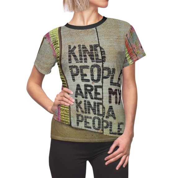 'Kind People' Women's Cut & Sew Tee (AOP)