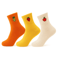 thumbnail image 1 of Women’s Cute Ankle Socks 3 Pairs Kawaii Fruit Embroidered Cotton Novelty Socks - Style 2, 1 of 8