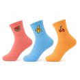 thumbnail image 1 of Women’s Cute Ankle Socks 3 Pairs Kawaii Fruit Embroidered Cotton Novelty Socks - Style 4, 1 of 7