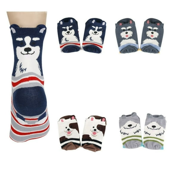 Women's Cute Art Cartoon Colorful Casual Crew Cotton Animal Socks