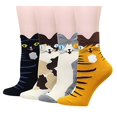 thumbnail image 1 of Women's Cute Art Cartoon Colorful Casual Crew Cotton Animal Socks, 1 of 4
