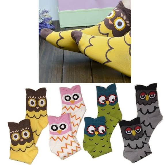 Women's Cute Art Cartoon Colorful Casual Crew Cotton Animal Socks