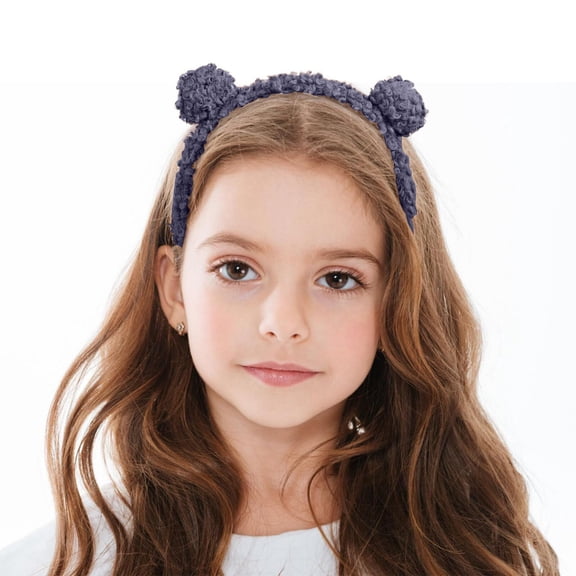 Women's Cute Bear Ear Headband, Soft Animal Ear Hair Band, Non-Slip Makeup Headband, Adjustable Hair Accessory, Fun Animal Ear Headwrap, Gift Idea - Navy