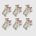 thumbnail image 1 of Women's Cute Bear Embroidered Speckled Ankle Socks 6pk - Orange, 1 of 4