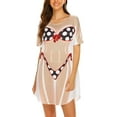 thumbnail image 1 of Women's Cute Bikini Printed T Shirt Dress Short Sleeve Baggy Shirt Beach Fun Swimwear Cover Up Dress Size XL, 1 of 9
