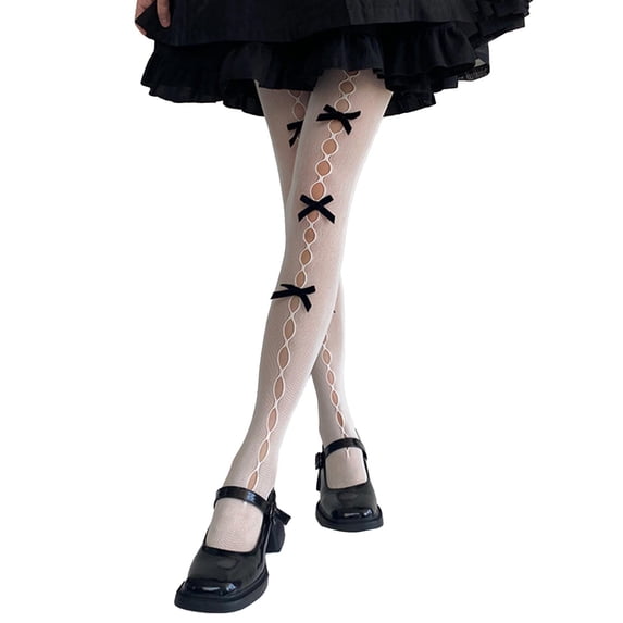 Women's Cute Bow Tights, Mesh Stockings – 80s 90s Gothic Lace, Comfy with Sweet Details, Casual & Theme Outfits,A,One Size,Dailypoc,stockings for women