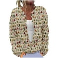 thumbnail image 1 of Women's Cute Cardigan Christmas Graphic Sweater Button Down Knitted Long Sleeve Soft Comfy Lightweight Cardigan, 1 of 5