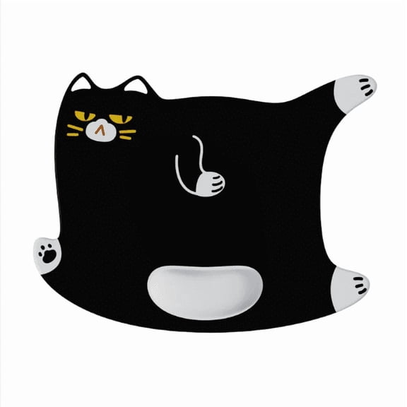 Women's Cute Cat Mouse Pad with Wrist Support,370x295mm,Portable Cartoon Computer Accessory,Small Size Non-Slip Desk Mat, Ergonomic Accessory