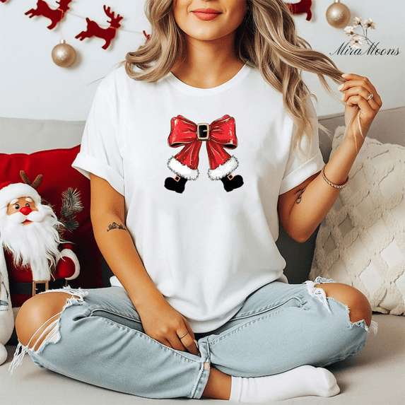 Women’s Cute Christmas Shirt – Festive Holiday Blouse with Cartoon Print, Perfect for Party & Gathering