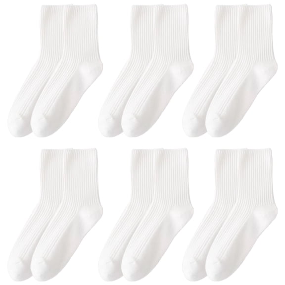 Women's Cute Cotton Crew Socks Neutral Aesthetic Slouchy Boot Dress Socks Women Girls 12 Pairs Set