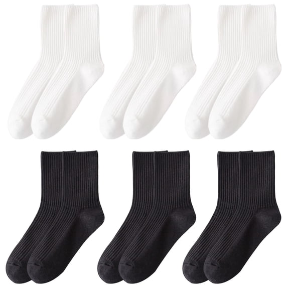 Women's Cute Cotton Crew Socks Neutral Aesthetic Slouchy Boot Dress Socks Women Girls 12 Pairs Set