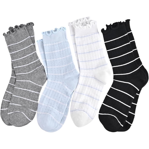 Women's Cute Crew Socks, Casual Athletic Bowknot Cherry Calf Novelty Socks