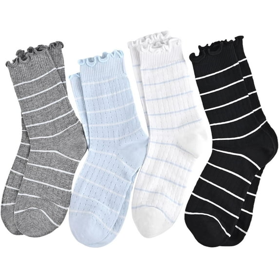 Women's Cute Crew Socks, Casual Athletic Bowknot Cherry Calf Novelty Socks