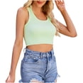 thumbnail image 1 of Women's Cute Crop Tops Sleeveless Knitting Tank Top for Women Workout Gym Camisole Streetwear Club Wear Tanks, 1 of 4