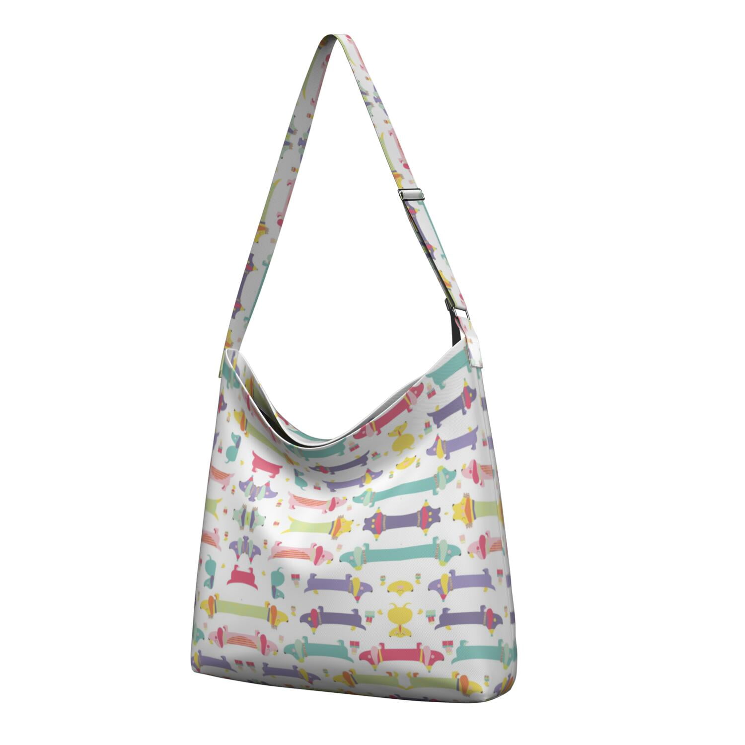 Women's Cute Dog Print Crossbody Bag Lightweight Adjustable Shoulder Purse for Dog Lovers