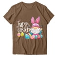 thumbnail image 1 of Women's Cute Easter Bunny Tee Tops - Short Sleeve Crewneck Graphic T-Shirt with Floral Rabbit Print Rabbit Graphic Tee, 1 of 5