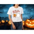 thumbnail image 1 of Women's Cute Ghost Pumpkin Graphic Tee T Shirt Top for Spooky Halloween Fall Season White S-5XL, 1 of 4