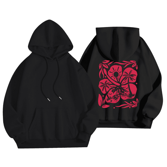 Women's Cute Graphic Print Hooded Long Sleeve Fall Sweatshirt Pullovers Hoodie 07-Vermilion XXL