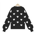 thumbnail image 1 of Women’s Cute Heart Sweater Long Sleeve Casual Pullover Knitted Valentines Sweaters for Women, 1 of 15