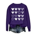 thumbnail image 1 of Women's Cute Heart Sweatshirts Valentines Day Pullover Top Casual Crewneck Long Sleeve Loose Shirts, 1 of 4