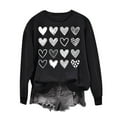 thumbnail image 1 of Women's Cute Heart Sweatshirts Valentines Day Pullover Top Casual Crewneck Long Sleeve Loose Shirts, 1 of 4