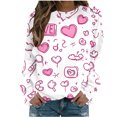 thumbnail image 1 of Women's Cute Heart Sweatshirts for Valentines Long Sleeve Crew Neck Pullover Tops Fashion Clothing, 1 of 5