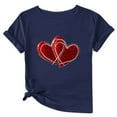 thumbnail image 1 of Women's Cute Heart T Shirt for Valentine's Teen Girls Crewneck Short Sleeve Tees Casual Summer Tops, 1 of 4