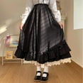 thumbnail image 1 of Women's Cute High Waist Maxi Skirt Renaissance, Ruffle, Victorian Skirt (Black M), 1 of 6