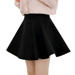Women High Waisted Skirts Elegant Pleated Ruffle Flare Swing Sexy Pencil Mini Skirt Walmart