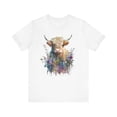 thumbnail image 1 of Women's Cute Highland Cow Shirt Highland Heifer Watercolor Design, 1 of 3