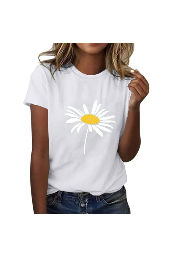 Women's Cute Juniors Tops Teens Short Sleeve Girls Tee Funny T Shirt