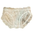 thumbnail image 1 of Women's Cute Lace Trim Bow Underwear Soft Breathable Stretch Briefs Fashion Satin Panties, 1 of 5
