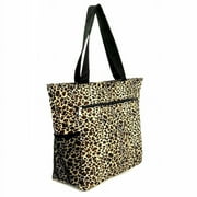 K-CLIFFS Women's Cute Large Leopard Print Patterned Tote Bag w/ Liner for the Beach, Groceries, School, Casual, Travel