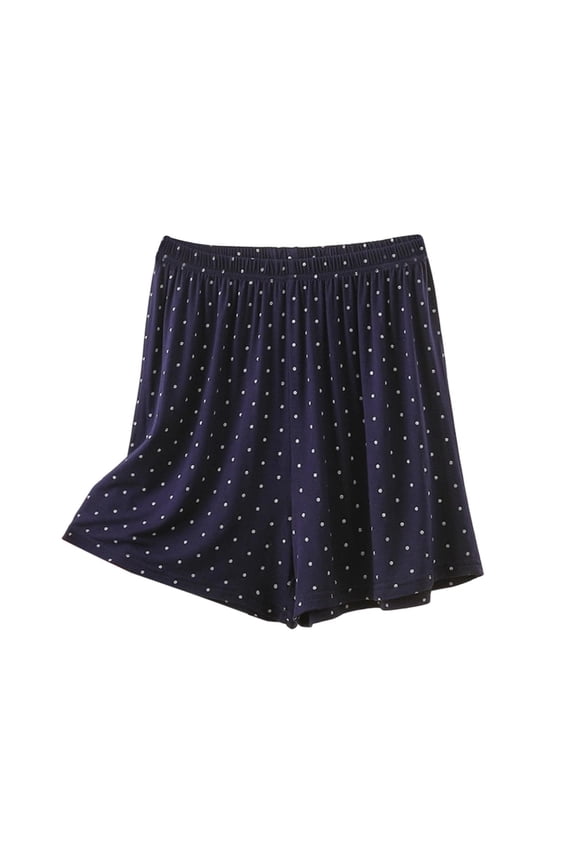 Women's Cute Polka Dots Modal Shorts Comfy Elastic Waist Pajama Bottoms Summer Wide Leg Lounge Shorts