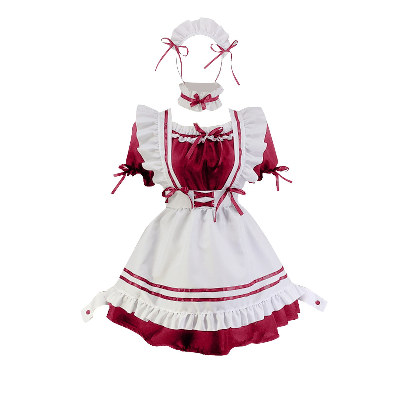 open lace back dress Meugler Kawaii Mushroom & Berry Plaid Midi Dress – Ruffle Cottagecore Fairy Kei Style S