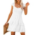 thumbnail image 1 of Women's Cute Ruffle Smocked High Waist Valance Dress, 1 of 3