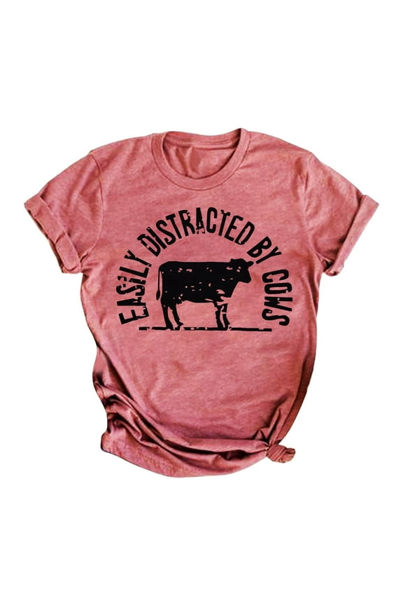 Women's Cute Short Sleeve T Shirt Casual Round Neck Tee Soft Comfortable Breathable Stylish Holiday Cheer Top